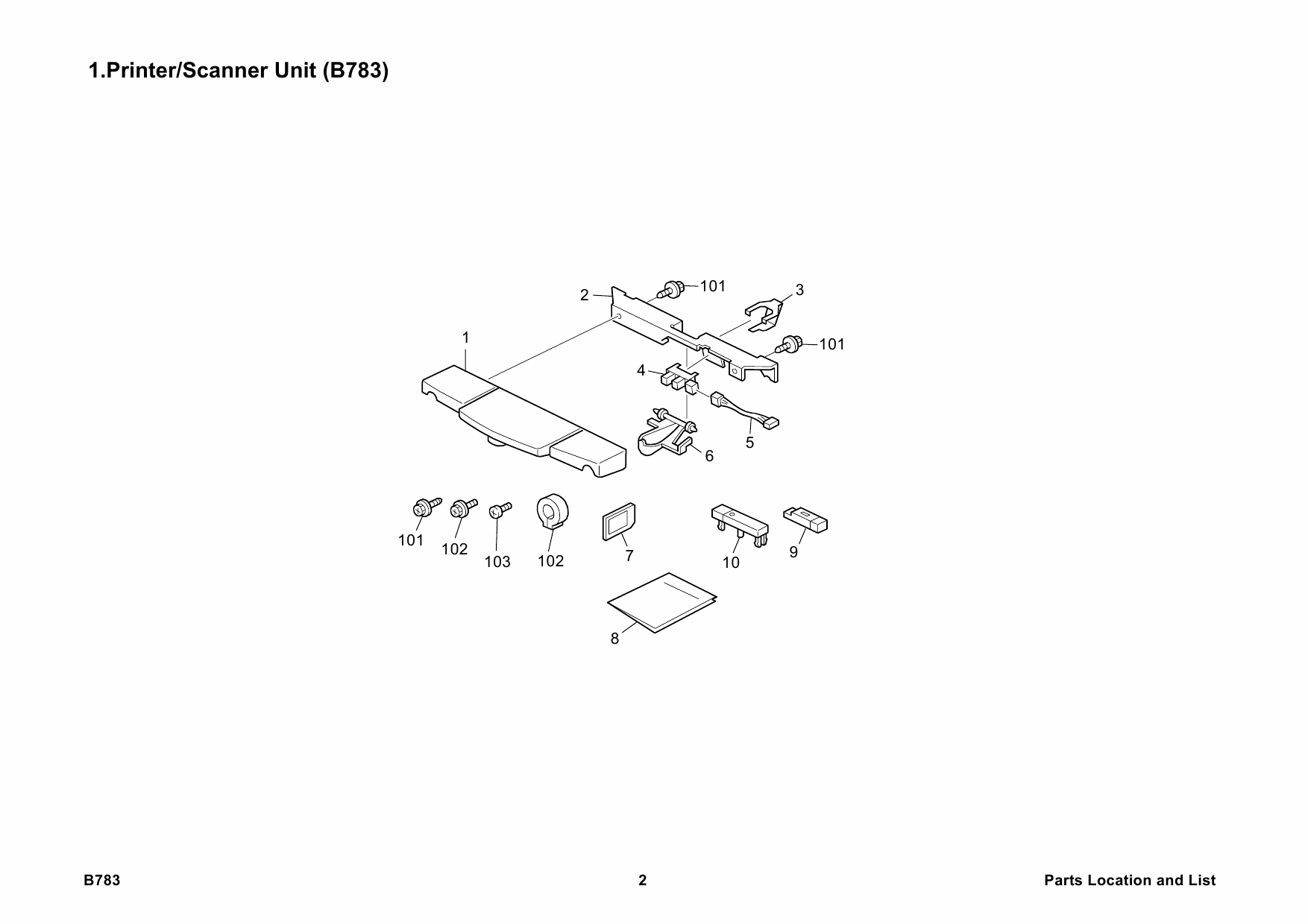 RICOH Options B783 PRINTERS-CANNER-UNIT-TYPE-3045 Parts Catalog PDF download-2